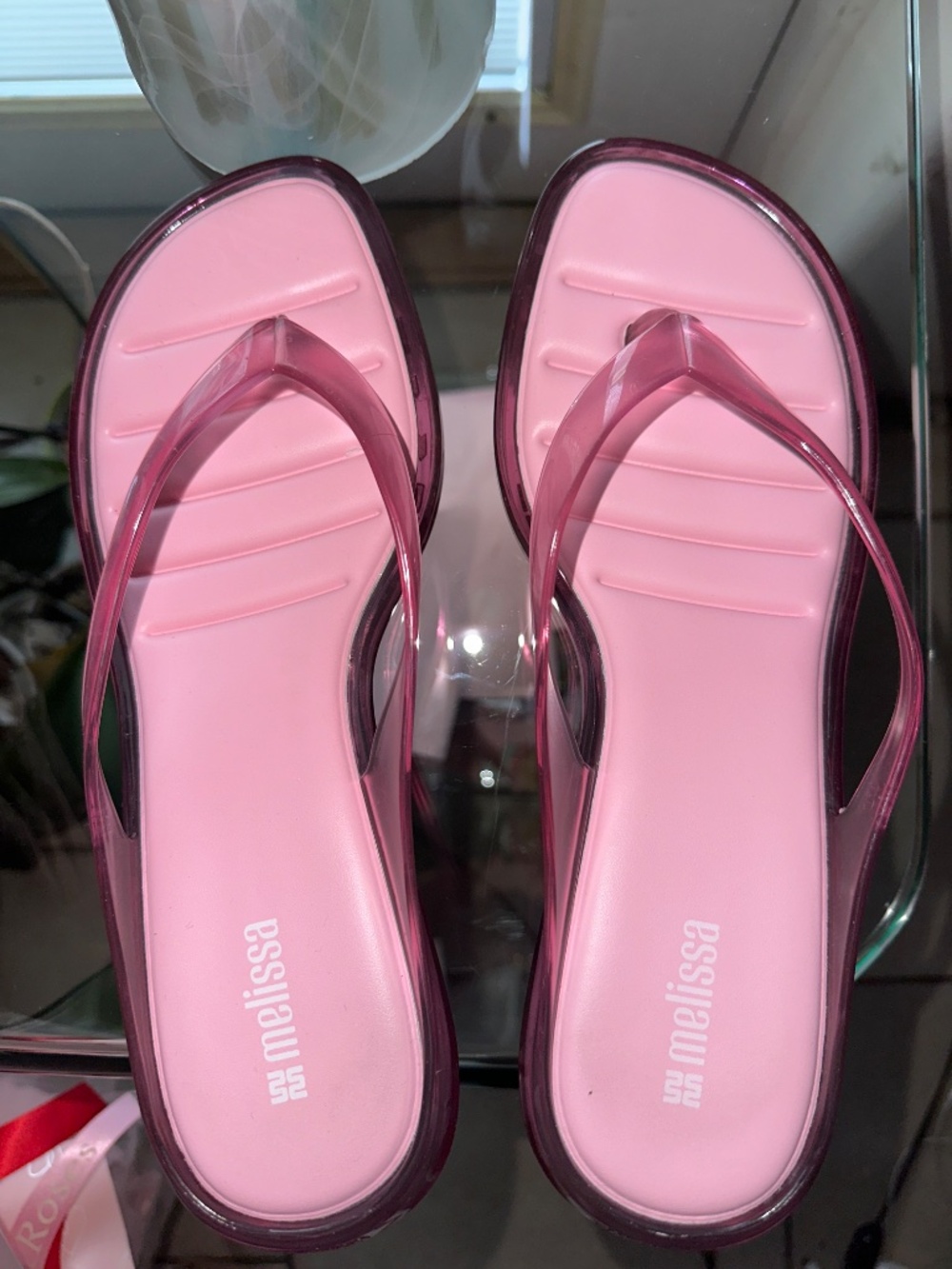 Melissa Translucent Pink Jelly Slide Sandals - Picture 4 of 7